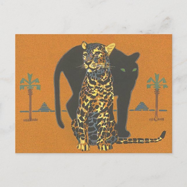 Leopard and Panther Postcard (Front)