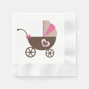 Leopard and Pink Baby Shower Napkin