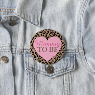 Leopard and Pink Mummy to Be Baby Shower 7.5 Cm Round Badge