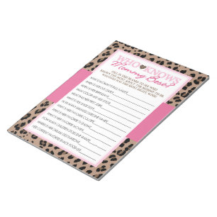 Leopard and Pink Who Knows Mummy Best Game Pack Notepad