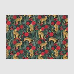 Leopard and Roses Tissue Paper
