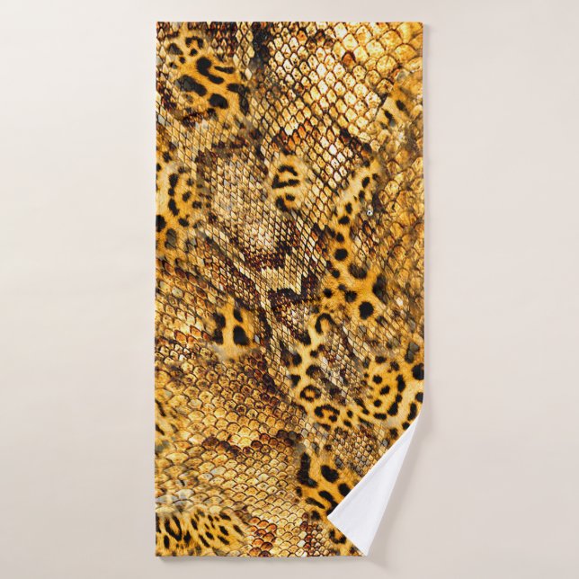 Leopard and snake pattern bath towel (Bath Towel)