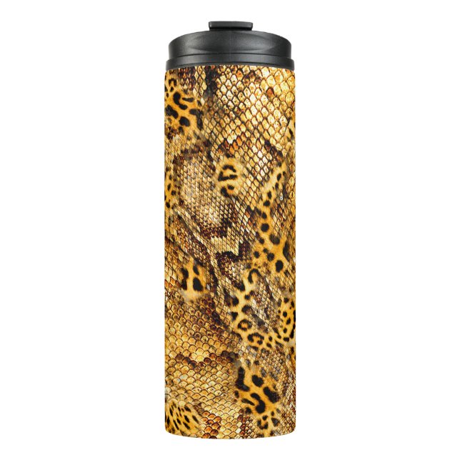 Leopard and snake pattern thermal tumbler (Front)
