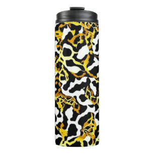 Leopard and Zebra Fur Print Pattern Thermal Tumbler