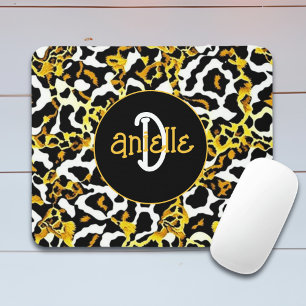 Leopard and Zebra Fur Print Personalised Mouse Mat