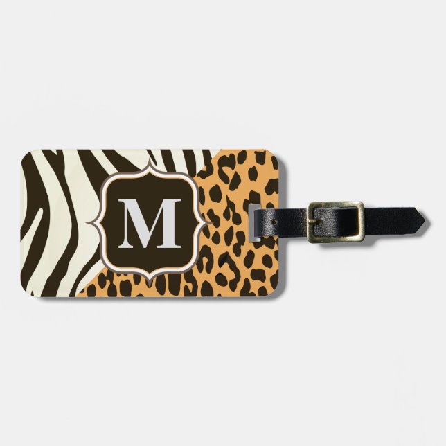 Leopard and Zebra Luggage Tag (Front Horizontal)