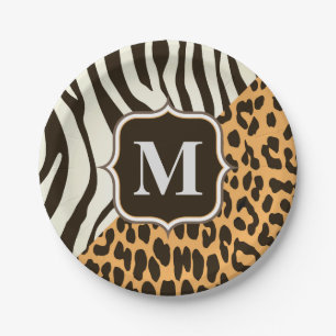 Leopard and Zebra Paper Plate