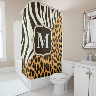 Leopard and Zebra Shower Curtain