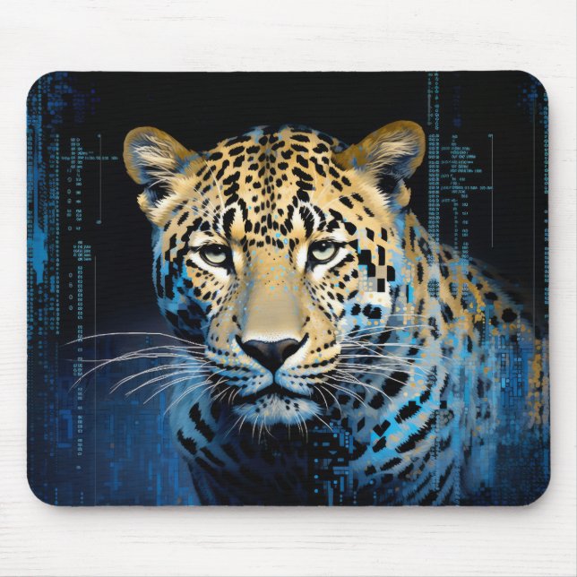 Leopard Animal Art Decor Paint Mosaic  Mouse Mat (Front)