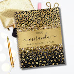 Leopard Animal Cheetah Black Gold Beauty Salon  Planner<br><div class="desc">A stylish daily and weekly appointment planner book to keep all of your daily, weekly and monthly events in one organised area. Also features a to do lists section for adding reminders and notes to stay on top of your everyday tasks. The undated feature is perfect for starting at any...</div>