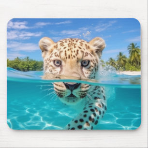 Leopard Animal Fun Nature Playing Water Mouse Mat