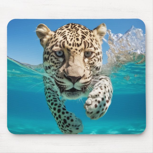 Leopard Animal Fun Nature Playing Water  Mouse Mat (Front)