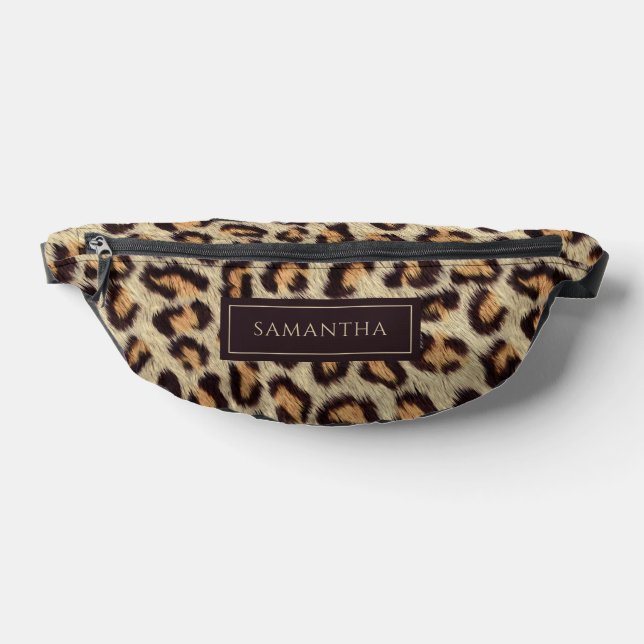 Leopard Animal Pattern Custom Name  Bum Bags (Lay Down)