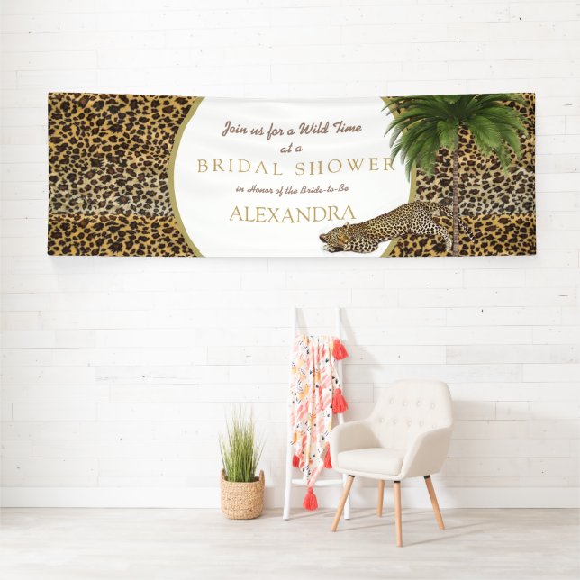 Leopard Animal Pattern Elegant Palm Party Banner (Insitu)