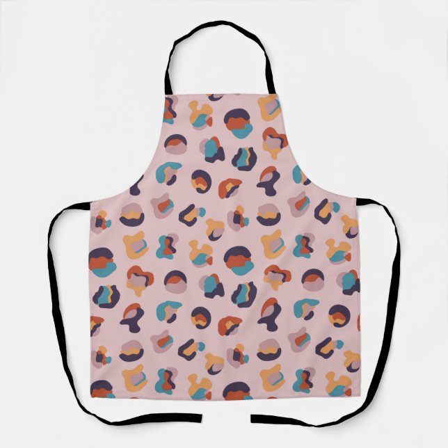 Leopard Animal Pink Modern Apron (Front)