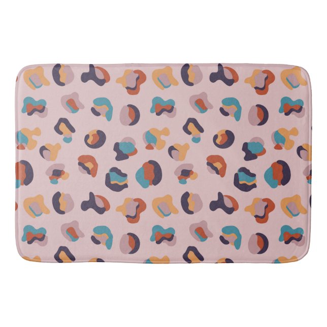 Leopard Animal Pink Modern Bath Mat (Front)