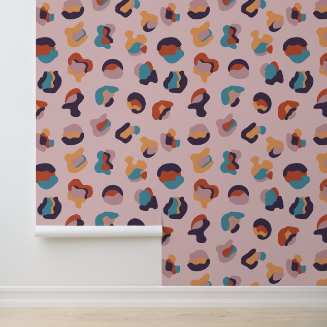 Leopard Animal Pink Modern Wallpaper (Application)