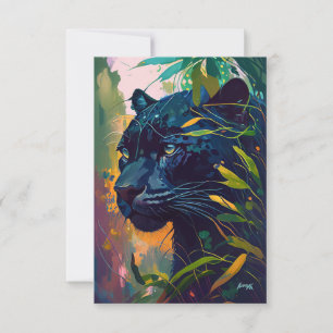 Leopard Animal Portrait Painting Wildlife Outdoors Thank You Card