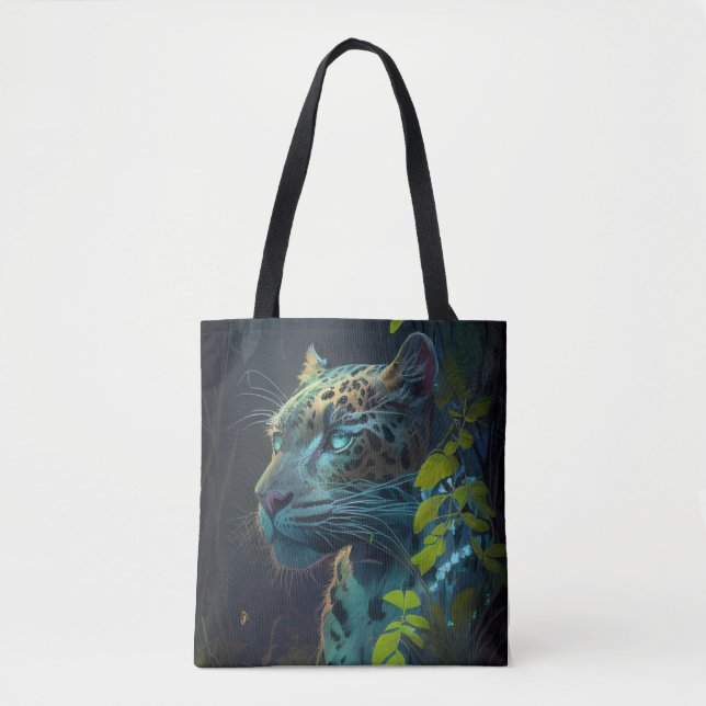 Leopard Animal Portrait Painting Wildlife Outdoors Tote Bag (Front)