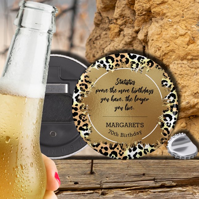Leopard Animal Print Birthday Bottle Opener (Creator Uploaded)