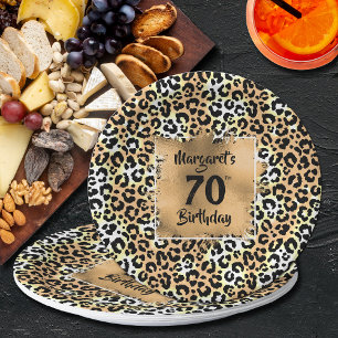 Leopard Animal Print Birthday Paper Plate