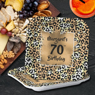 Leopard Animal Print Birthday Paper Plate