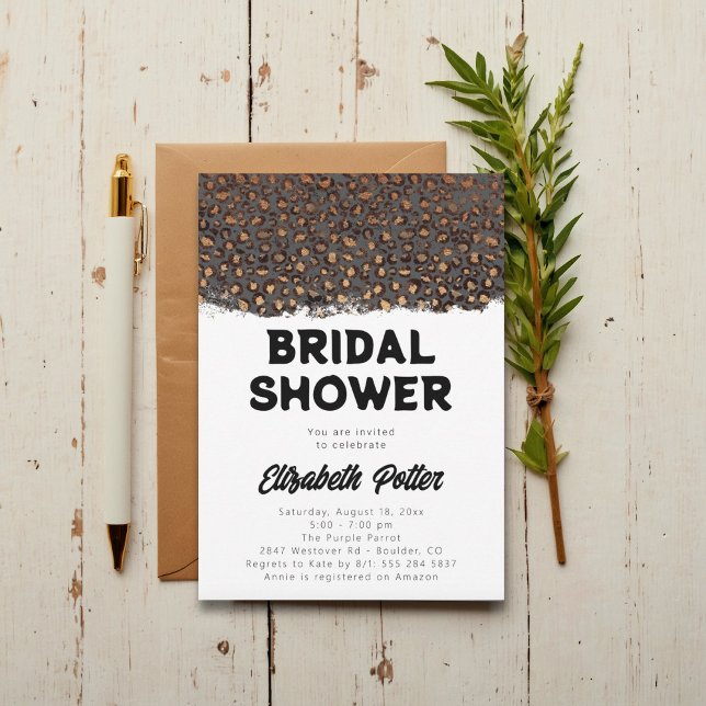 Leopard Animal Print Bridal Shower Invitation (Creator Uploaded)