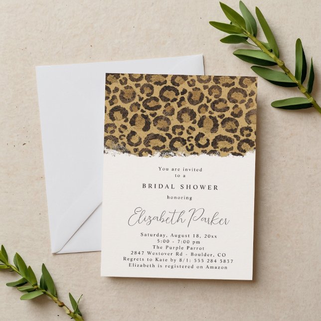 Leopard Animal Print Bridal Shower Invitation (Creator Uploaded)