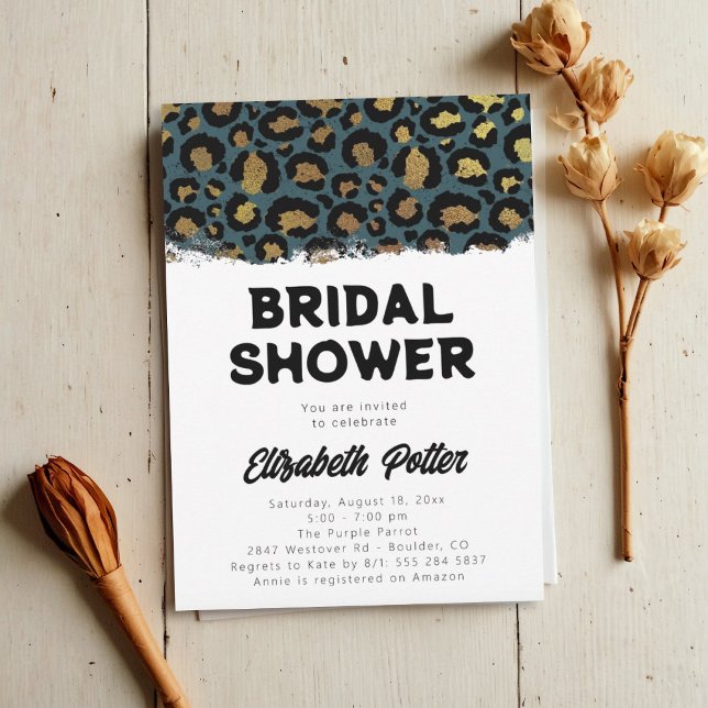 Leopard Animal Print Bridal Shower Invitation (Creator Uploaded)