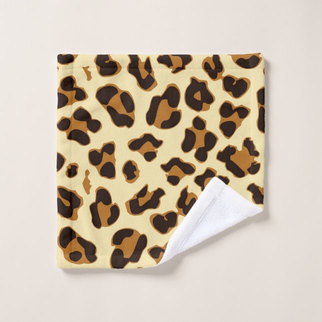 Leopard animal print brown wash cloth (Wash Cloth)