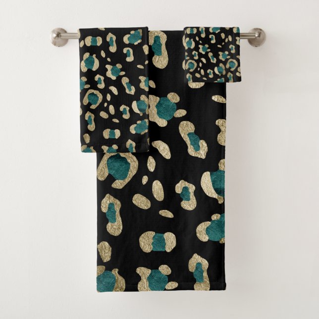 Leopard Animal Print Glam #5 Bath Towel Set (Insitu)
