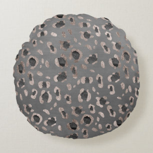 Leopard Animal Print Glam #6 Round Cushion