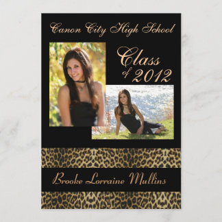 Leopard animal print graduation announcement