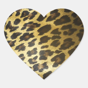 Leopard Animal print Heart Sticker
