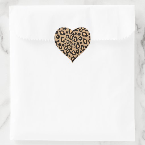 Leopard Animal Print Heart Stickers Zazzle