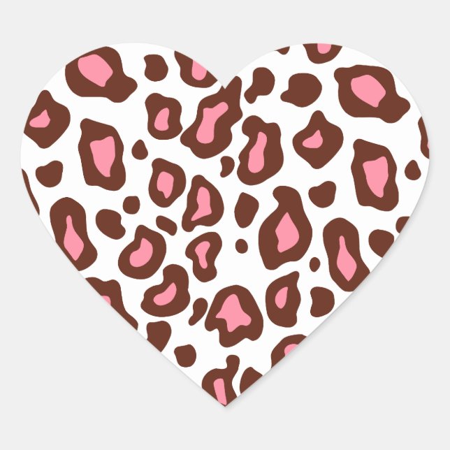 Leopard Animal Print Heart Stickers (Front)