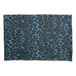 Leopard Animal Print in Blue Pillowcase