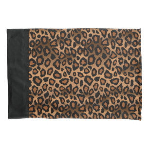 Leopard Animal Print in Brown and Black Pillowcase