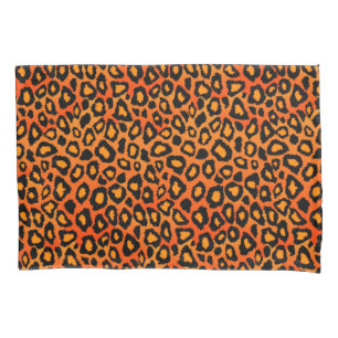 Leopard Animal Print in Orange Pillowcase