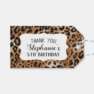 Leopard Animal Print Kids Birthday Party Gift Tags