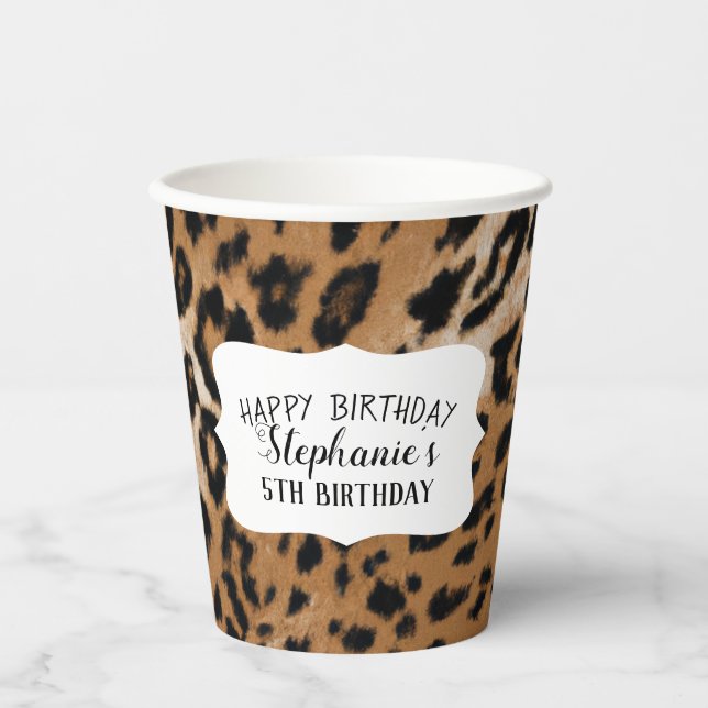Leopard Animal Print Kids Birthday Party  Paper Cups (Front)
