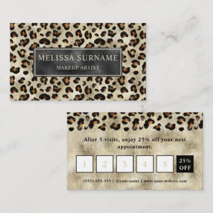 Leopard Animal Print Makeup Artist Loyalty Card
