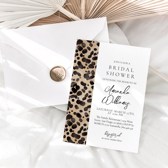 Leopard Animal Print Modern Bridal Shower  Invitation (Creator Uploaded)