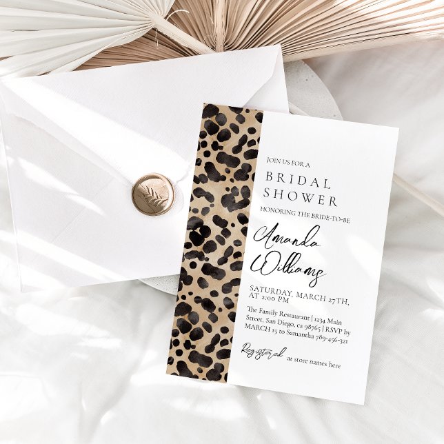 Leopard Animal Print Modern Bridal Shower  Invitation (Creator Uploaded)