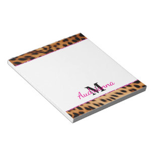 Leopard Animal Print Monogram Notepad