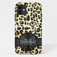 Leopard animal print monogrammed