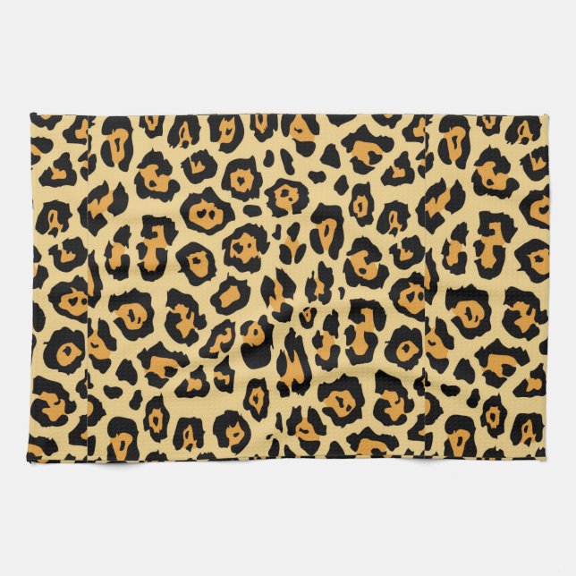Leopard Animal Print Pattern-25560 Tea Towel (Horizontal)