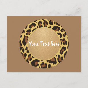 Leopard Animal Print Pattern Circle Fashion Beauty Postcard