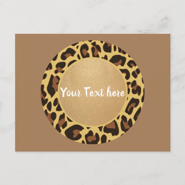 Leopard Animal Print Pattern Circle Fashion Beauty Postcard (Front)