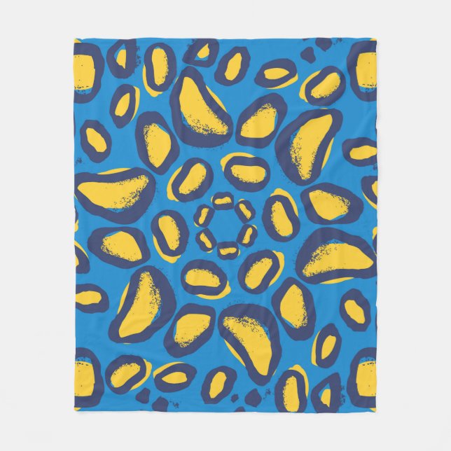 Leopard animal print pattern fleece blanket (Front)